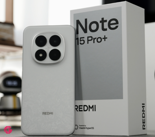 Redmi Note 15 Pro Plus beside its retail box