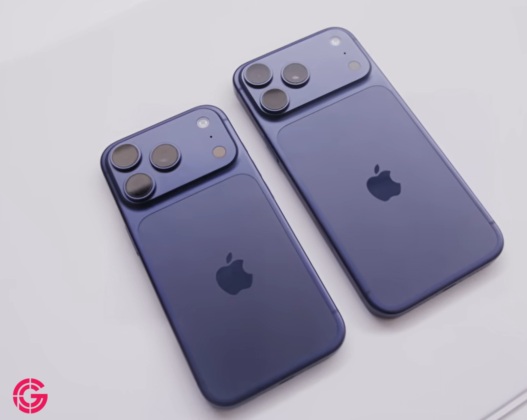 Two modern iPhones from recent generations placed side by side