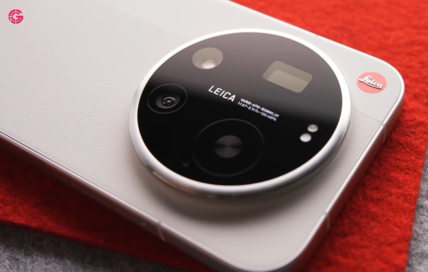Xiaomi 17 Ultra camera module on red surface
