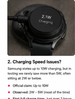 Galaxy Watch 9 charging power test visual
