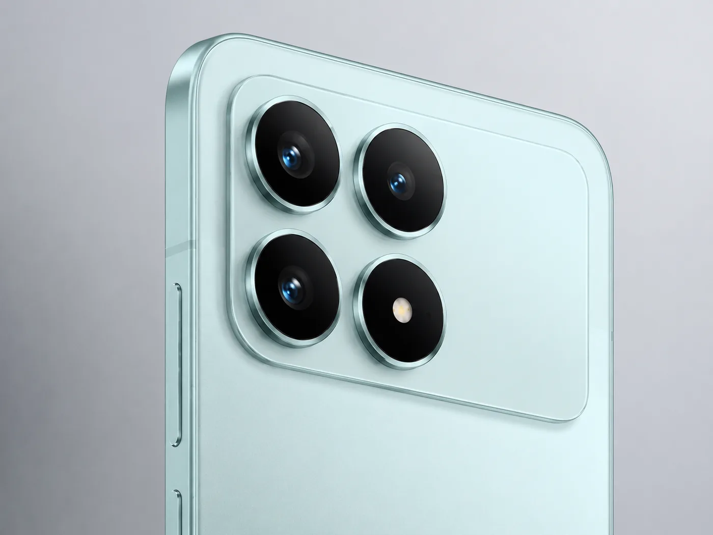 Close-up illustration of the POCO F8 Pro rear camera module