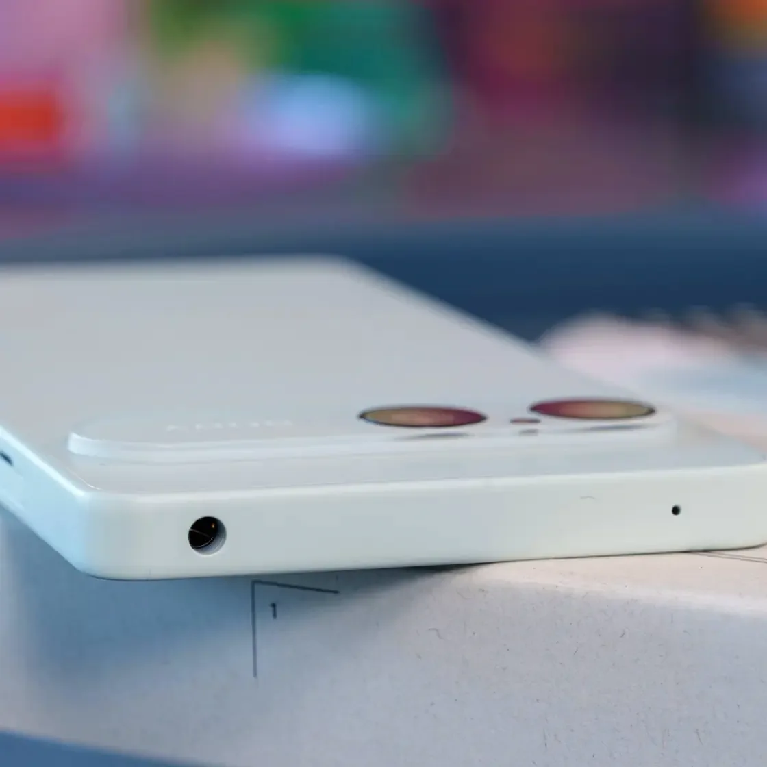 Sony Xperia 10 VIII top edge showing the 3.5mm headphone socket