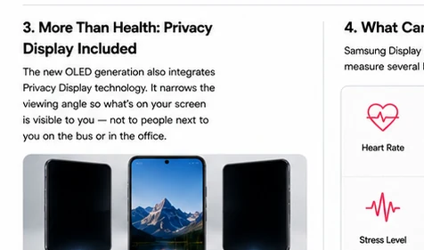 Privacy display concept showing limited side-angle visibility