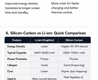 Silicon-carbon versus graphite lithium-ion comparison