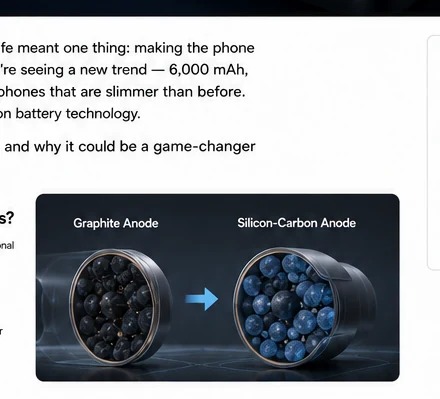 Graphite anode versus silicon-carbon anode illustration